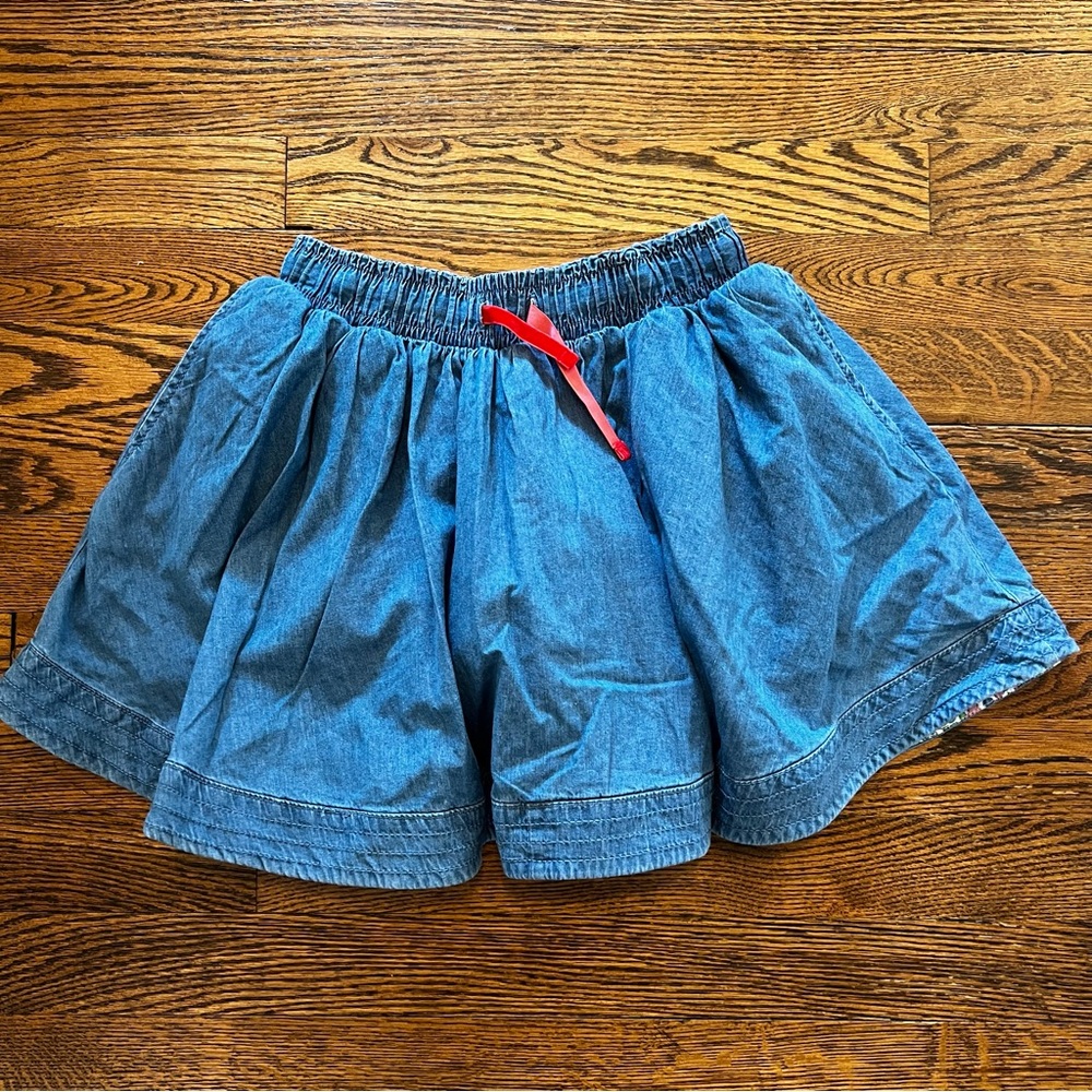 Mini Boden Blue Skirt with Red Accent